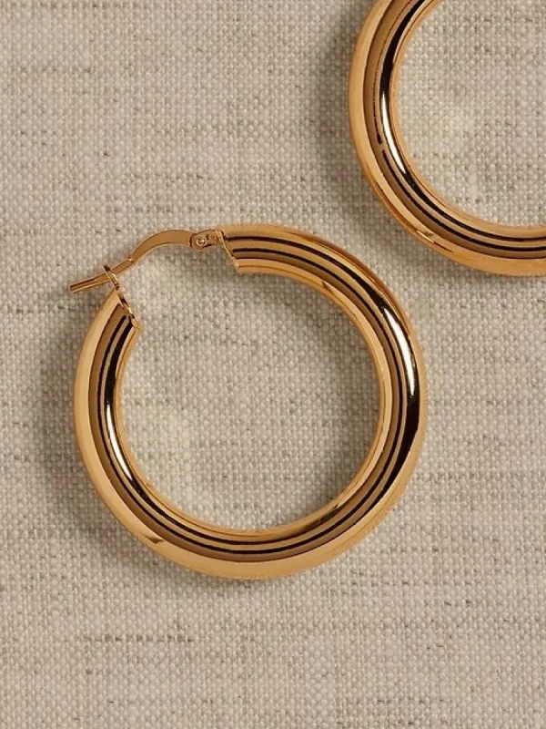 Ravena Small Round Hoops | Aureus + Argent sold by Banana Republic