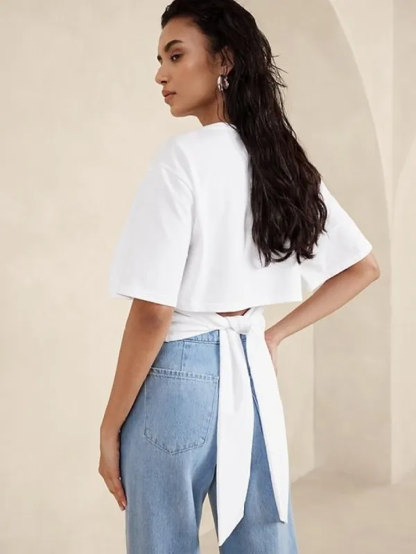 Cotton Tie-Back T-Shirt sold by Banana Republic