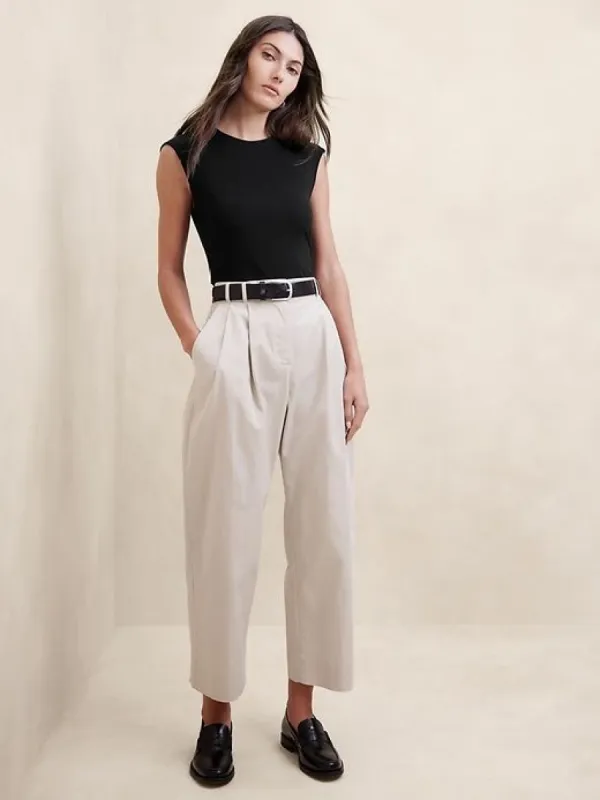 Ribbed Cap-Sleeve T-Shirt made by Banana Republic