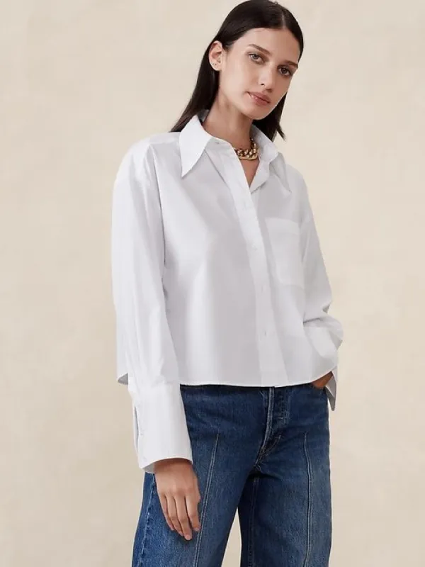 The Boxy Crop Shirt sold by Banana Republic