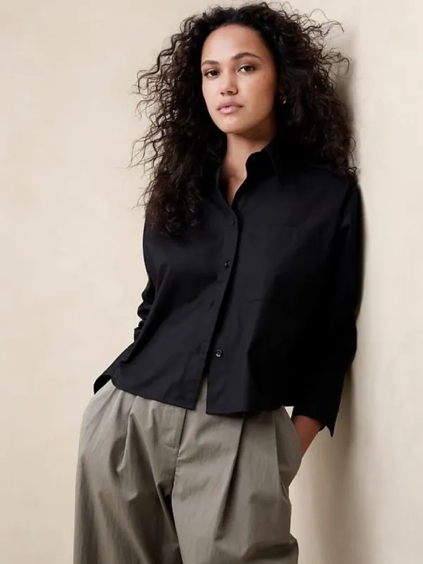 The Boxy Crop Shirt sold by Banana Republic