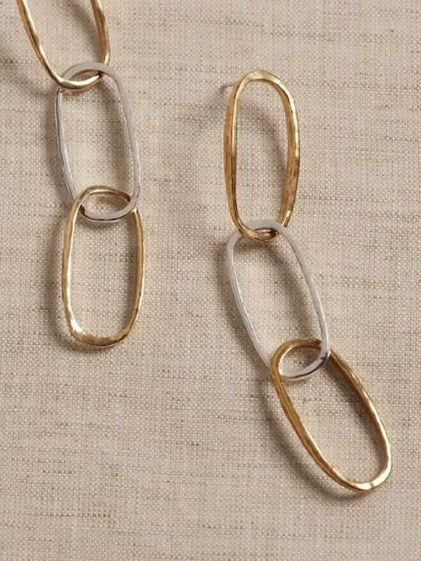 Heirloom Mixed Link Earrings | Aureus + Argent sold by Banana Republic