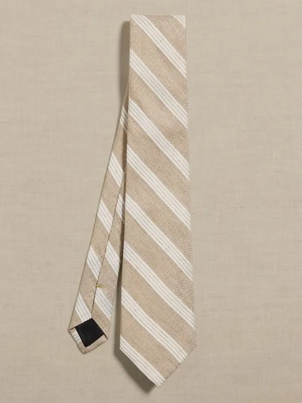 Italian Linen-Silk Stripe Tie sold by Banana Republic