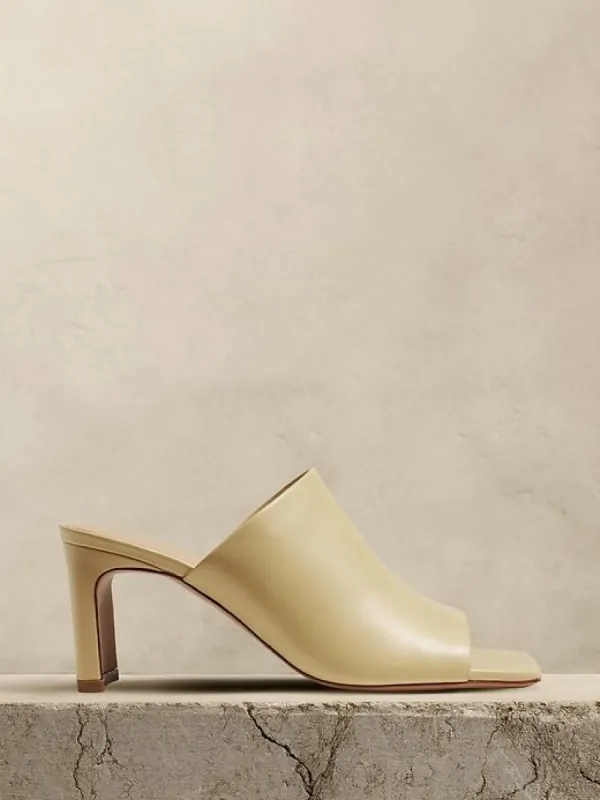 Lucca Leather Square-Toe Mule sold by Banana Republic