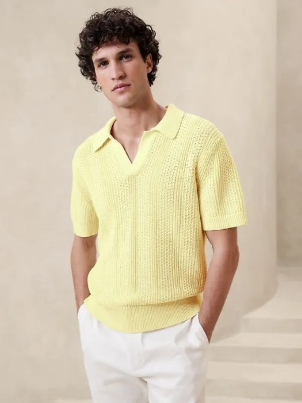 Giorgio Linen-Cotton Sweater Polo sold by Banana Republic