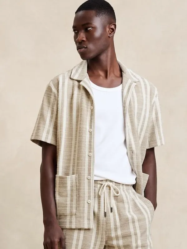 Stripe Jacquard Resort Shirt made by Banana Republic