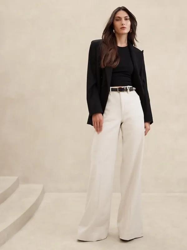 Italian Linen-Cotton Wide Leg Pant sold by Banana Republic