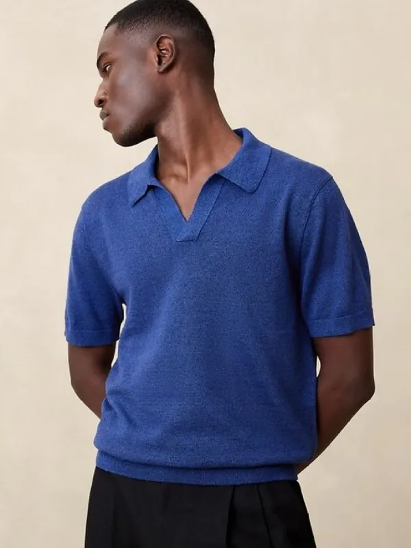 Giorgio Linen-Cotton Sweater Polo sold by Banana Republic