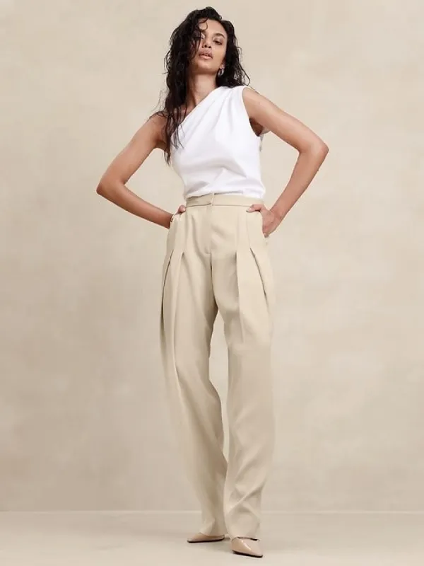 High-Rise Pleated Pant sold by Banana Republic