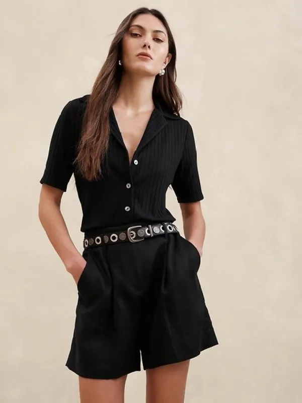 Sur Ribbed Short-Sleeve Resort Shirt sold by Banana Republic