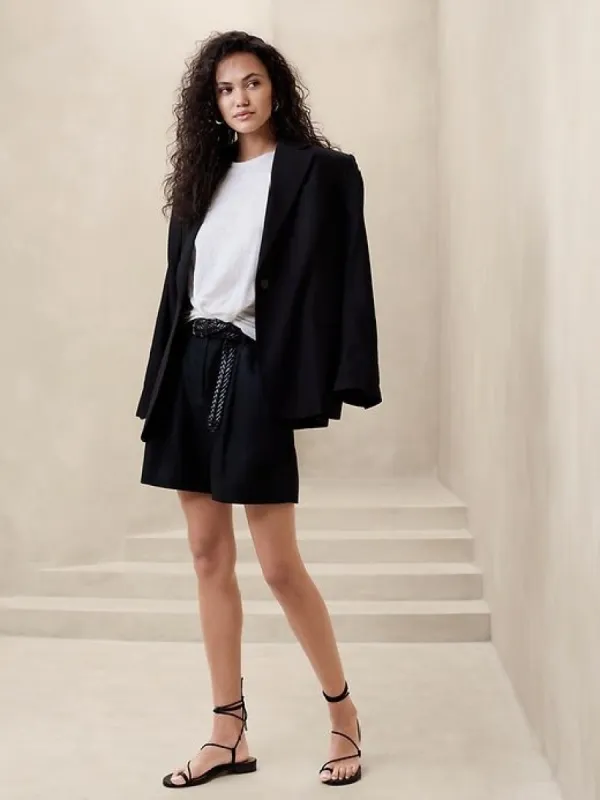 Linen Twisted-Hem T-Shirt sold by Banana Republic