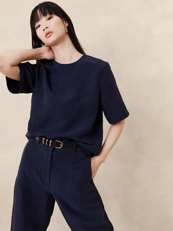TENCEL™-Linen Top sold by Banana Republic