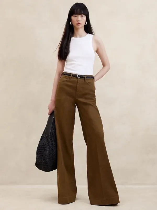 Italian Linen-Cotton Wide Leg Pant sold by Banana Republic