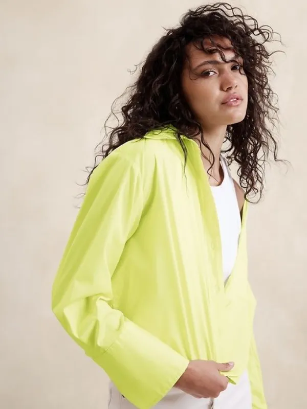 The Boxy Crop Shirt sold by Banana Republic