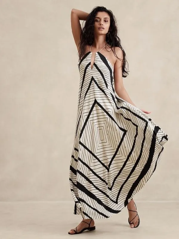Silk Halter Maxi Dress sold by Banana Republic
