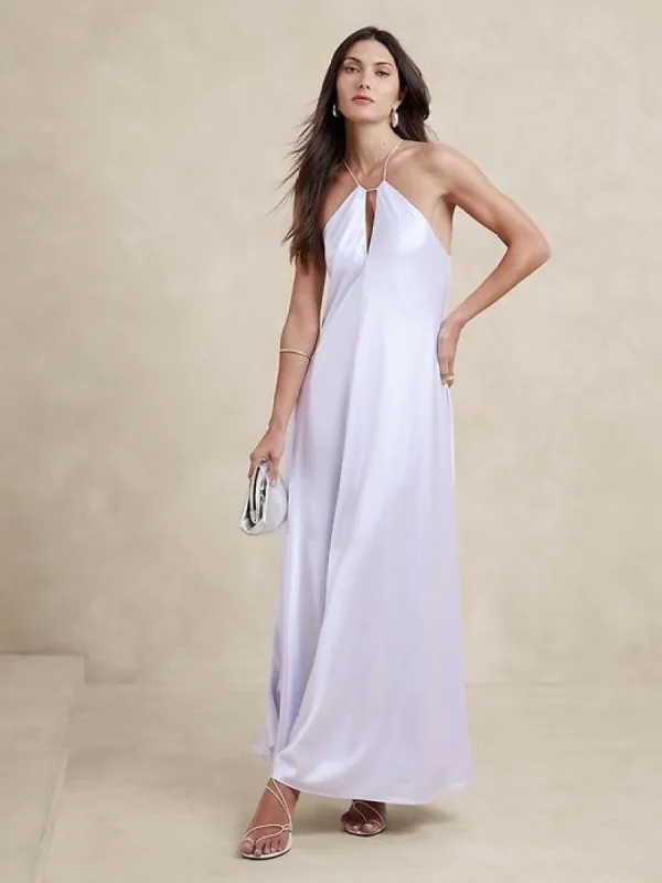 Silk Halter Maxi Dress sold by Banana Republic