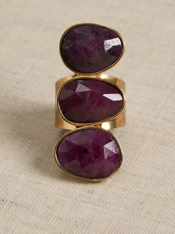 Triple Gemstone Ruby Ring | Aureus + Argent sold by Banana Republic