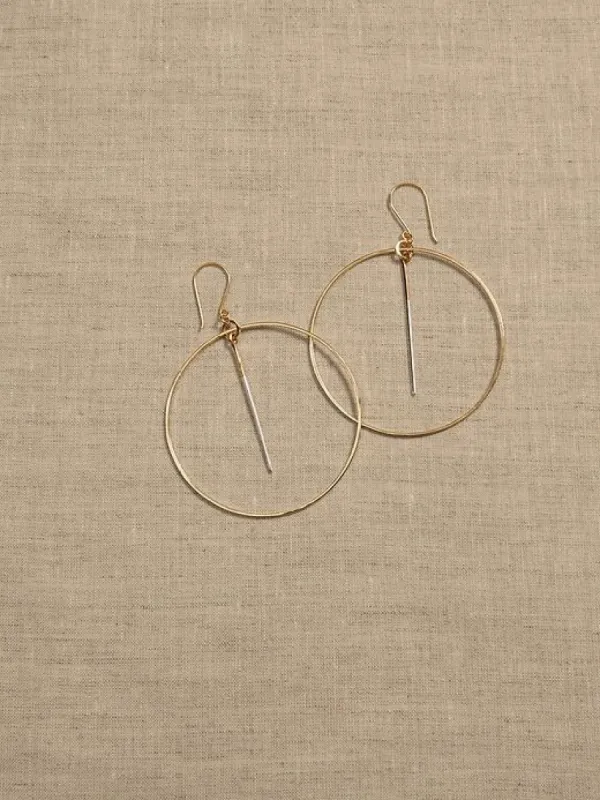 Lina Dangling Hoop Earrings | Aureus + Argent sold by Banana Republic