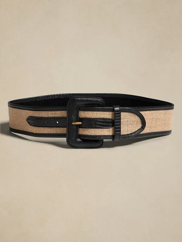 Heritage Linen & Leather Belt sold by Banana Republic