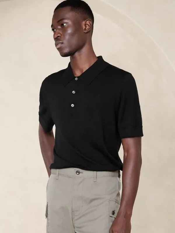 Stokke Cashmere-Silk Sweater Polo sold by Banana Republic