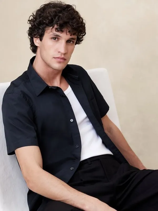 Washed Cotton Poplin Shirt sold by Banana Republic