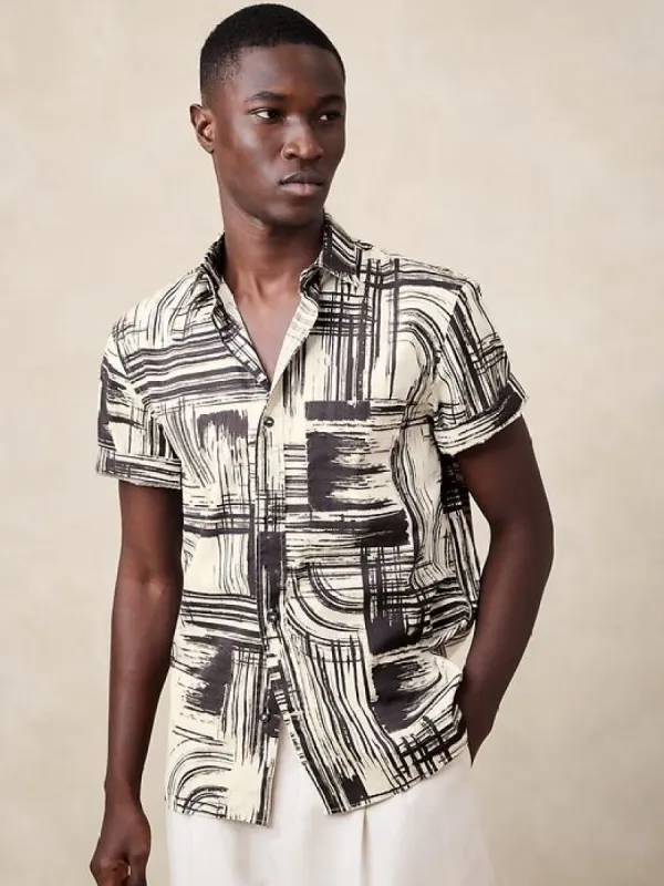 Washed Cotton Poplin Shirt sold by Banana Republic