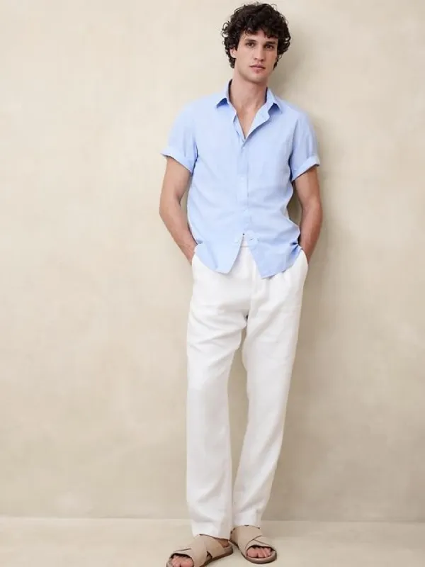 Washed Cotton Poplin Shirt sold by Banana Republic
