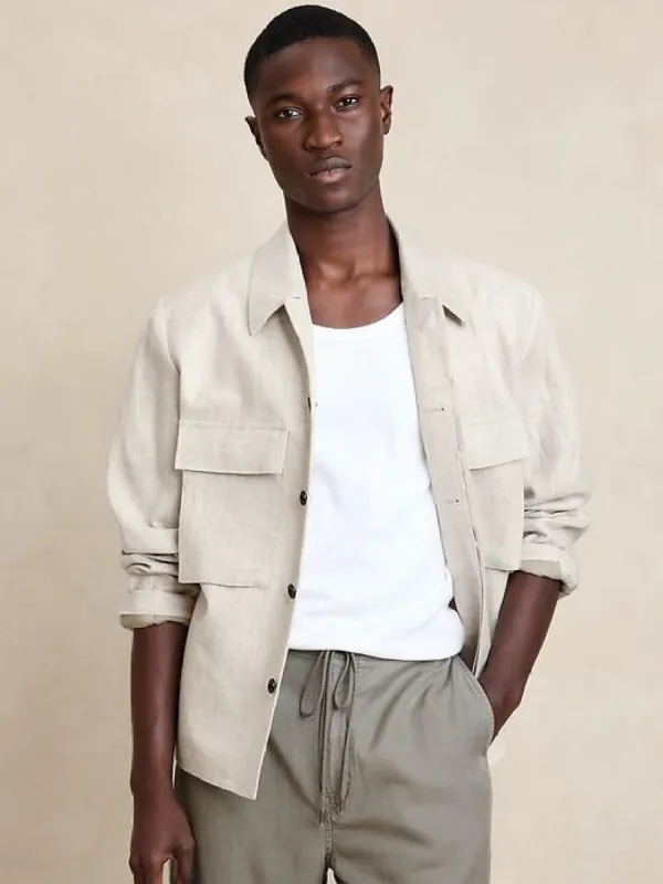 Seacliff Linen Shirt Jacket sold by Banana Republic