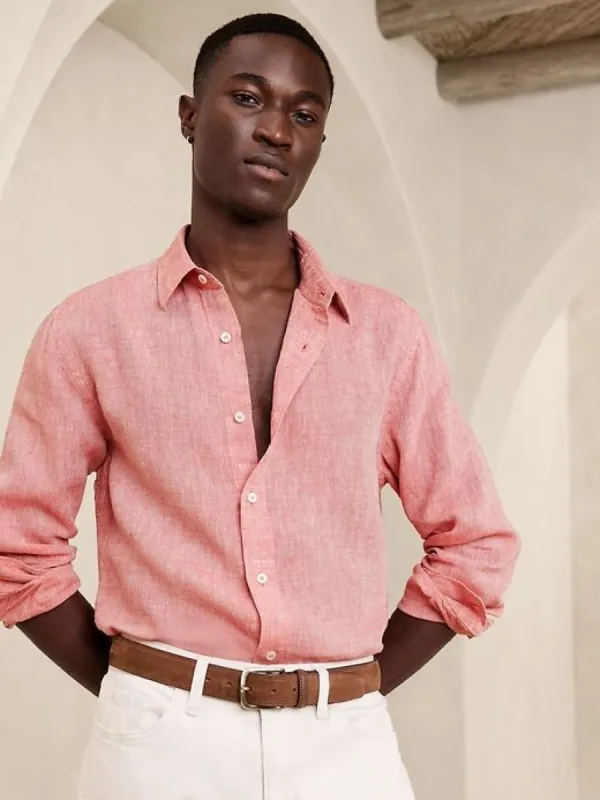 Slim Castello Linen Shirt sold by Banana Republic