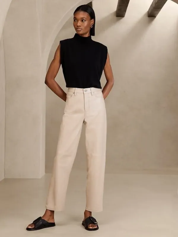The Straight Leather Pant sold by Banana Republic