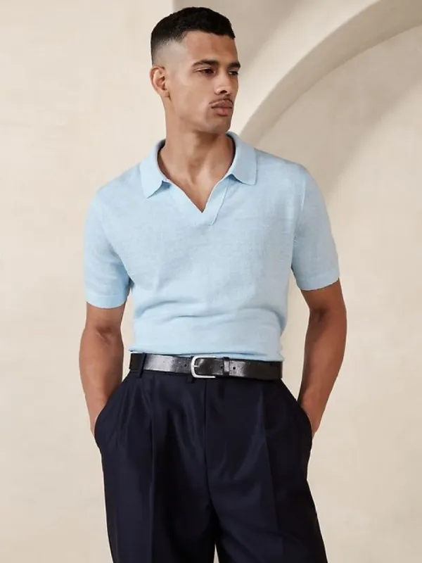 Giorgio Linen-Cotton Sweater Polo sold by Banana Republic
