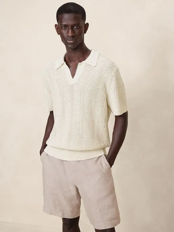 Giorgio Linen-Cotton Sweater Polo sold by Banana Republic