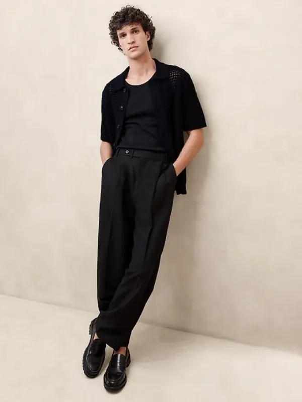 Point Sur Open-Knit Sweater Polo sold by Banana Republic