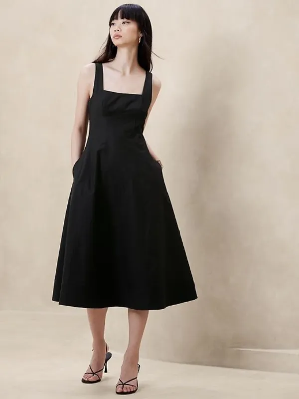 Natalia Square-Neck Midi Dress sold by Banana Republic