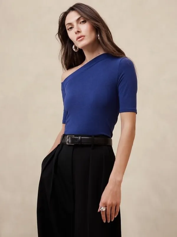 Asymmetrical Wool-Blend Top sold by Banana Republic
