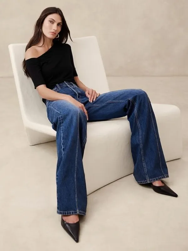 Asymmetrical Wool-Blend Top sold by Banana Republic