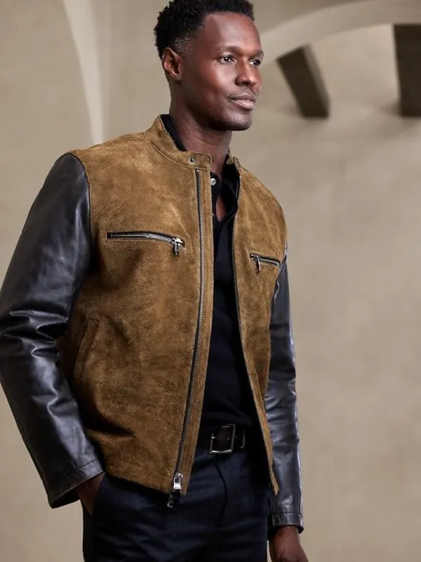 Pacer Leather Biker Jacket sold by Banana Republic