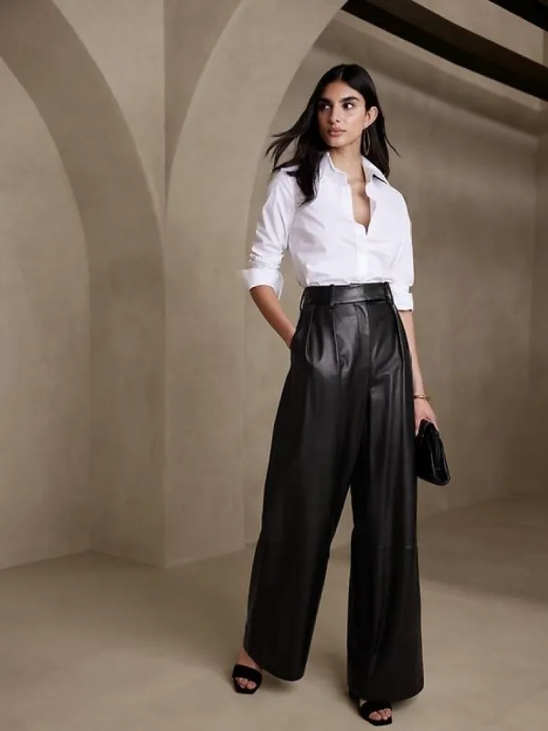 Cruise Leather Wide-Leg Pant sold by Banana Republic