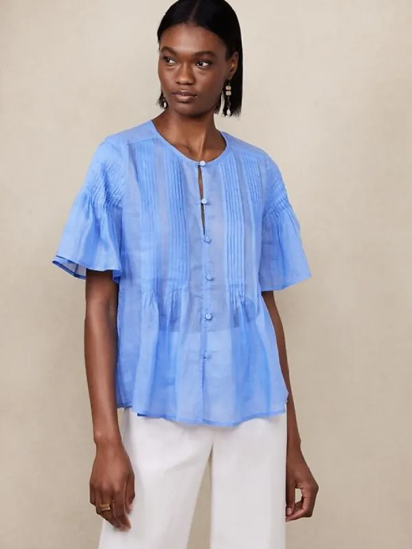 Petite Ramie Pintuck Shirt sold by Banana Republic