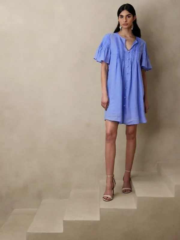 Petite Ramie Pintuck Dress sold by Banana Republic