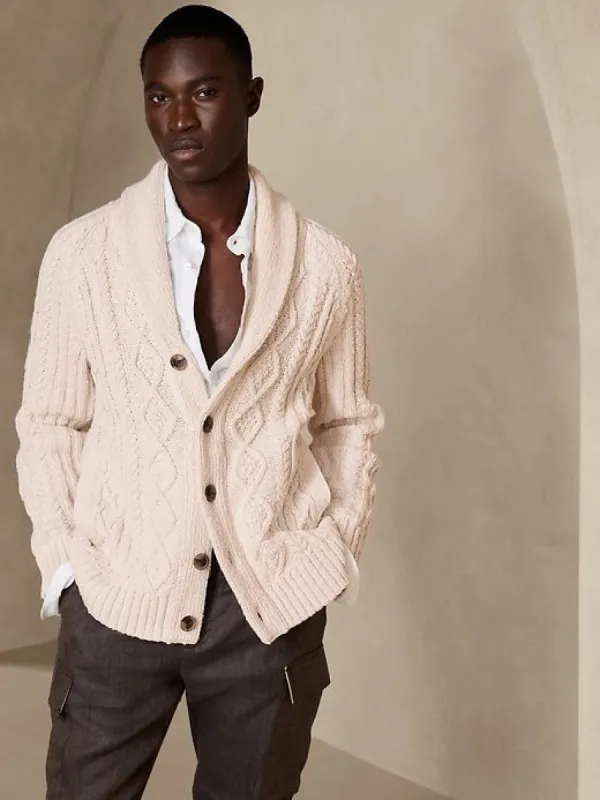 Raoul Cotton Cable Cardigan sold by Banana Republic