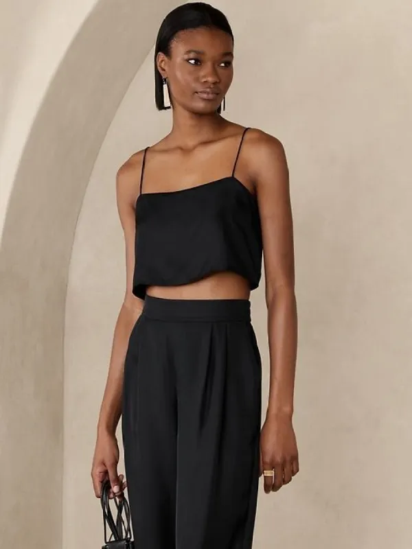 Arabella Silk Cropped Tank Top sold by Banana Republic