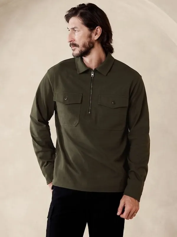 Rugged Cotton Half-Zip sold by Banana Republic