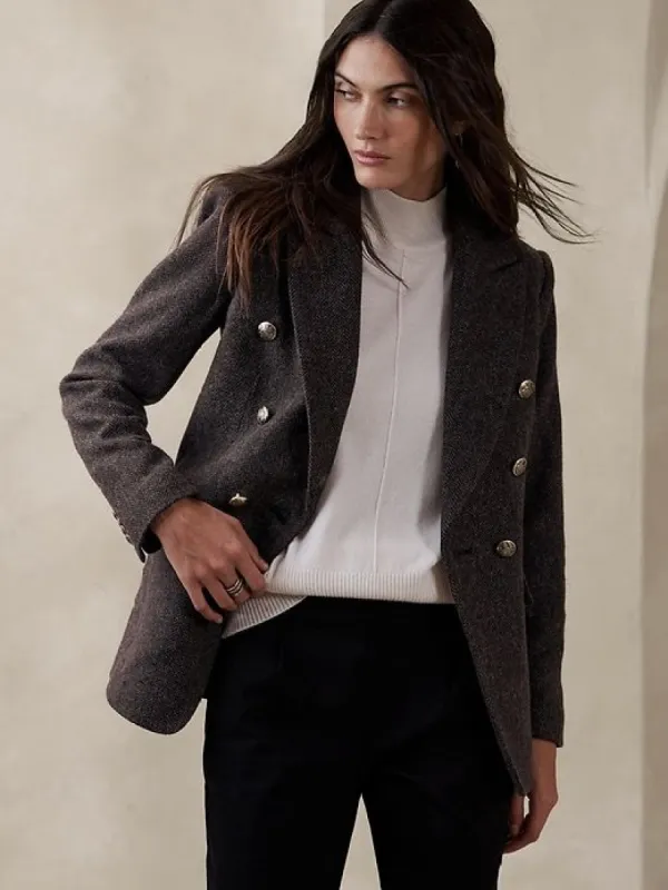 Italian Herringbone Captain's Blazer sold by Banana Republic