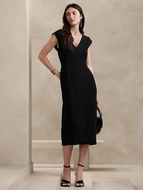 Laurana Crepe Midi Dress sold by Banana Republic