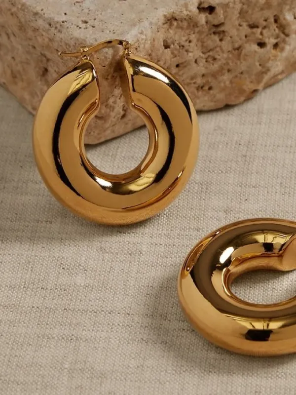 Ravena Large Bubble Hoop Earrings | Aureus + Argent sold by Banana Republic