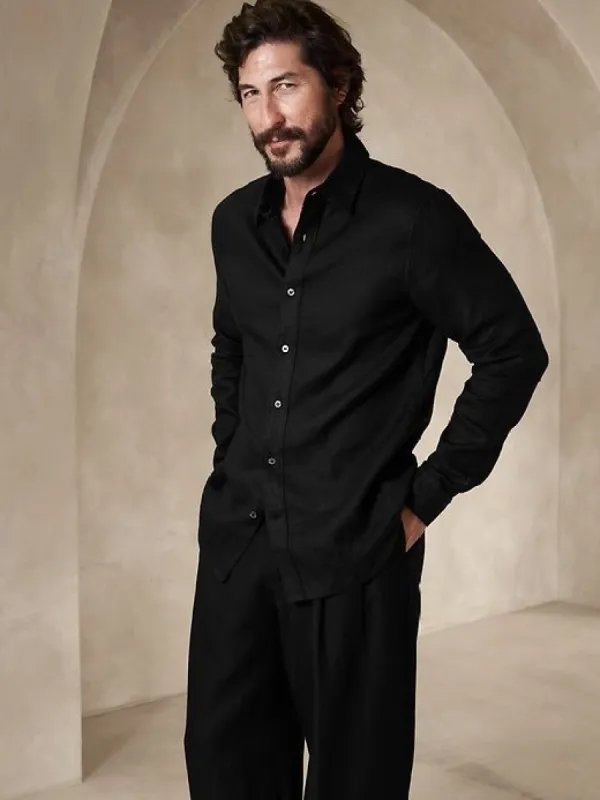 Slim Castello Linen Shirt sold by Banana Republic