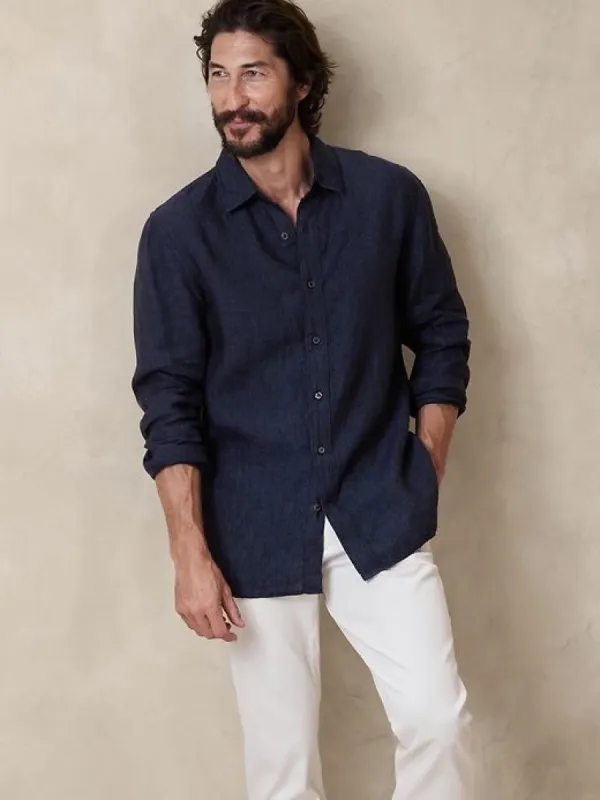 Slim Castello Linen Shirt sold by Banana Republic