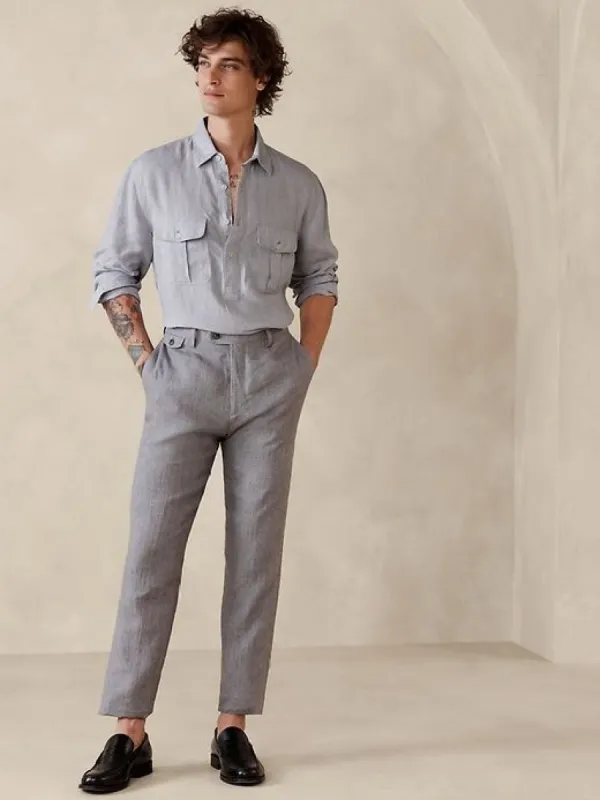 Castello Linen Popover Shirt sold by Banana Republic