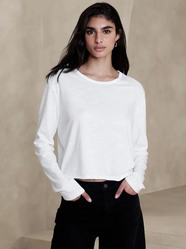 Slub Cropped T-Shirt sold by Banana Republic